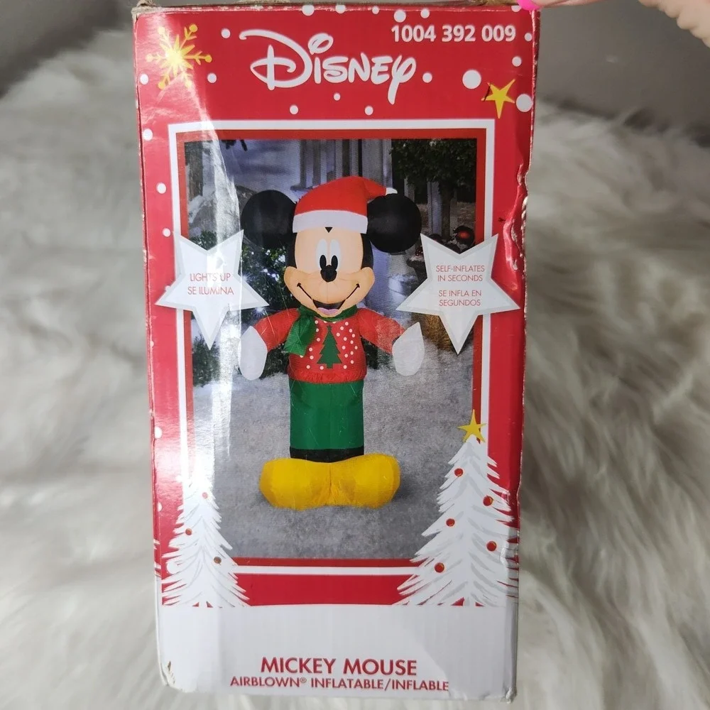 Gemmy Disney 3.5' Mickey Mouse Christmas Lighted LED Airblown Inflatable EUC‎
